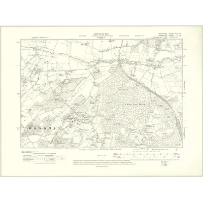 1909 Map of Berkshire XLII.SE, 1912 Print