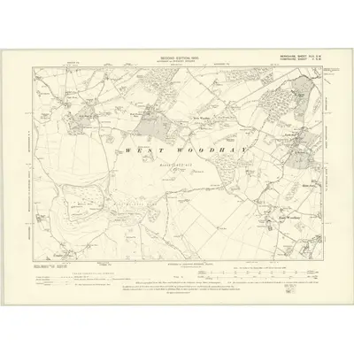 1899 Map of Berkshire XLII.SW, 1900 Print