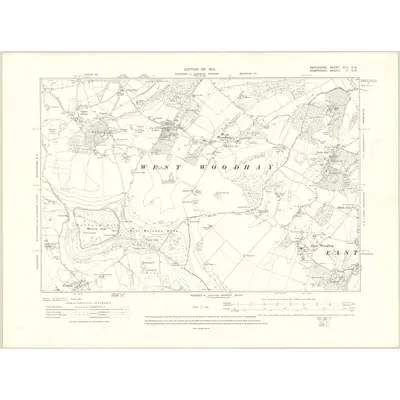 1909 Map of Berkshire XLII.SW, 1913 Print
