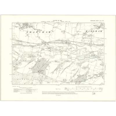 1909 Map of Berkshire XLIII.NE, 1913 Print