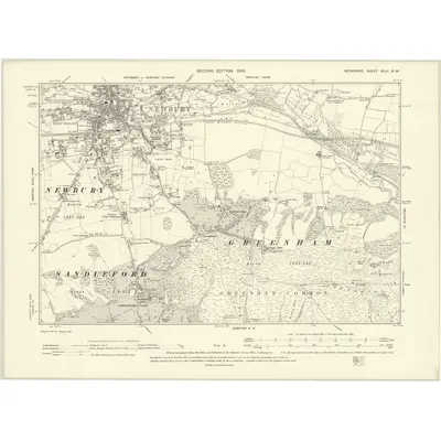 1898 Map of Berkshire XLIII.NW, 1900 Print