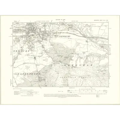1909 Map of Berkshire XLIII.NW, 1913 Print