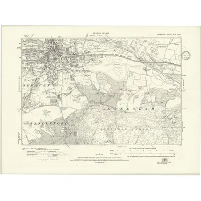 1932 Map of Berkshire XLIII.NW, 1934 Print