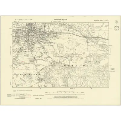 1938 Map of Berkshire XLIII.NW, 1944 Print