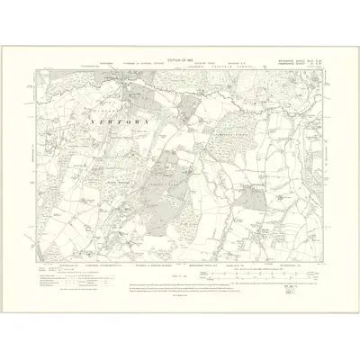 1909 Map of Berkshire XLIII.SW, 1913 Print