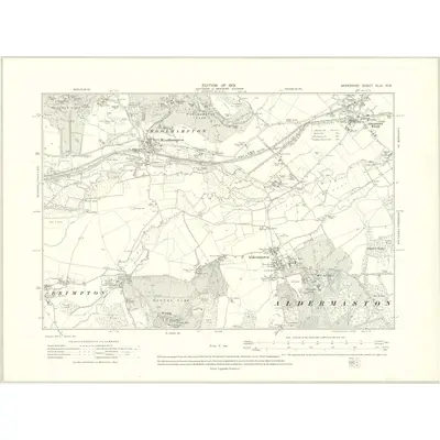 1909 Map of Berkshire XLIV.NW, 1913 Print