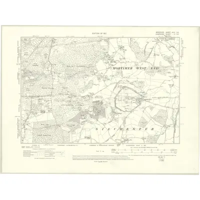 1909 Map of Berkshire XLIV.SE, 1913 Print