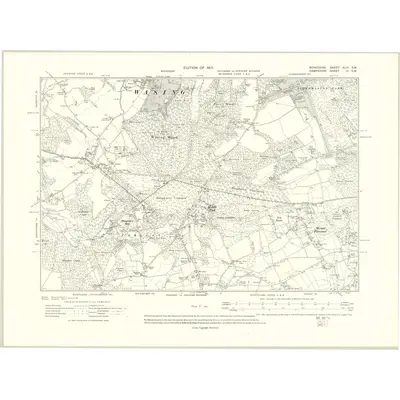 1909 Map of Berkshire XLIV.SW, 1913 Print