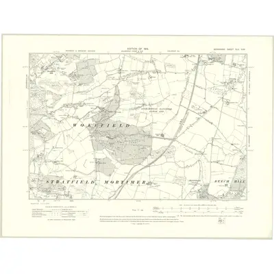 1909 Map of Berkshire XLV.NW, 1913 Print