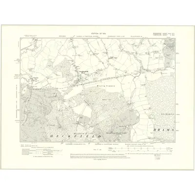 1909 Map of Berkshire XLV.SE, 1913 Print