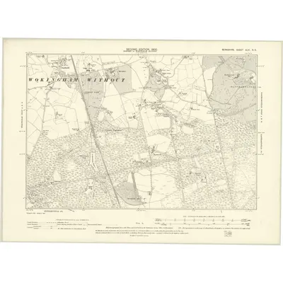 1898 Map of Berkshire XLVI.NE, 1900 Print