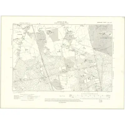 1910 Map of Berkshire XLVI.NE, 1912 Print