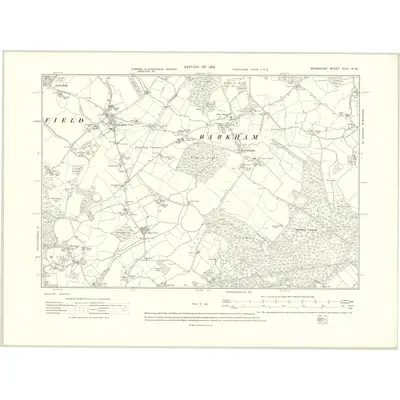 1910 Map of Berkshire XLVI.NW, 1912 Print