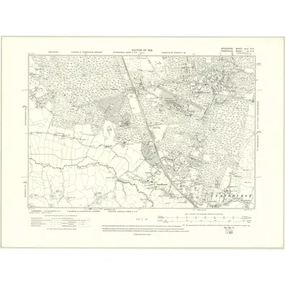 1909 Map of Berkshire XLVI.SE, 1912 Print