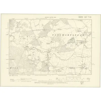 1898 Map of Berkshire XLVI.SW, 1900 Print