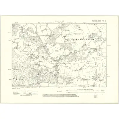 1909 Map of Berkshire XLVI.SW, 1912 Print