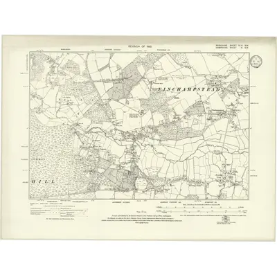 1930 Map of Berkshire XLVI.SW, 1933 Print