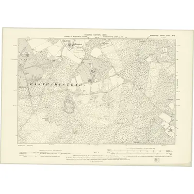 1898 Map of Berkshire XLVII.NW, 1900 Print