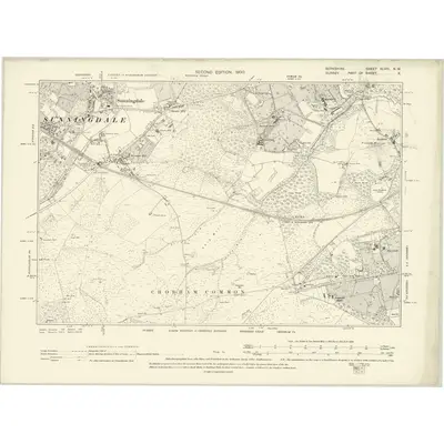 1898 Map of Berkshire XLVIII.NW, 1900 Print