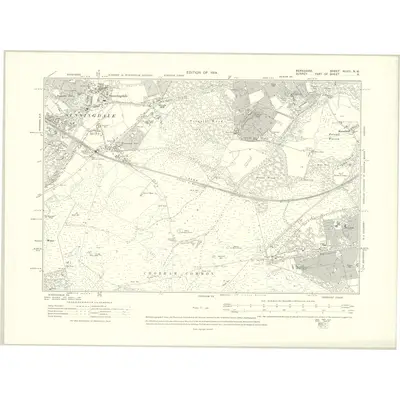 1909 Map of Berkshire XLVIII.NW, 1914 Print