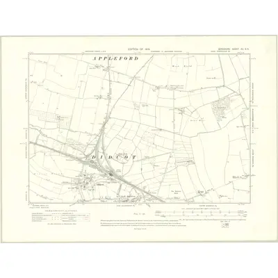 1910 Map of Berkshire XV.NE, 1913 Print