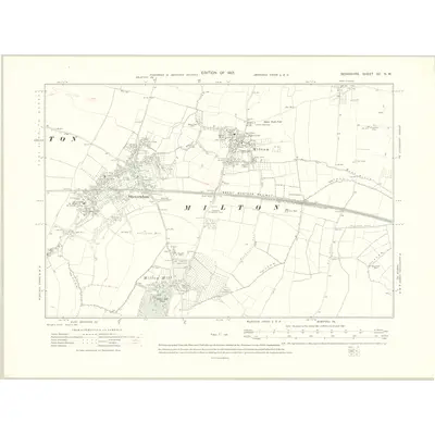 1910 Map of Berkshire XV.NW, 1913 Print