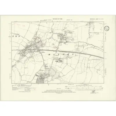 1932 Map of Berkshire XV.NW, 1934 Print