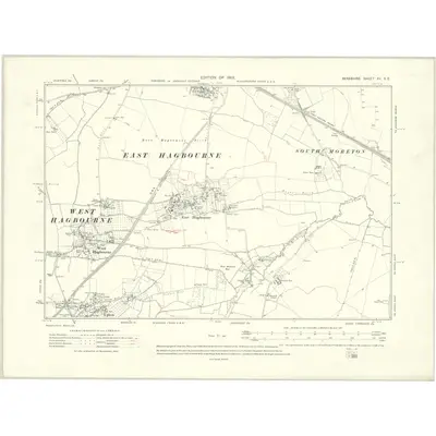 1910 Map of Berkshire XV.SE, 1913 Print
