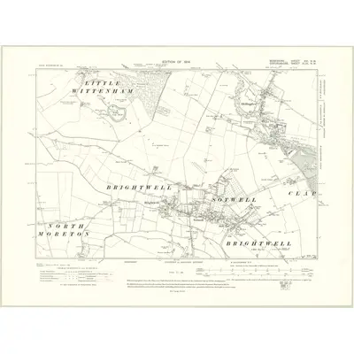 1910 Map of Berkshire XVI.NW, 1914 Print