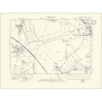 1932 Map of Berkshire XVI.SW, 1933 Print