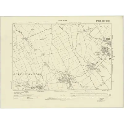 1910 Map of Berkshire XVIII.NE, 1925 Print