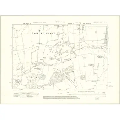 1910 Map of Berkshire XX.NE, 1914 Print