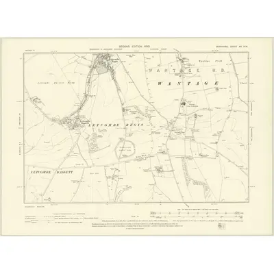 1898 Map of Berkshire XX.NW, 1900 Print