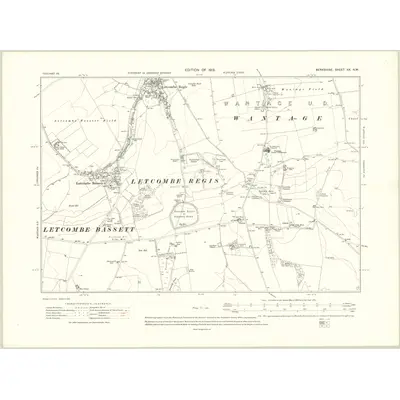 1910 Map of Berkshire XX.NW, 1938 Print