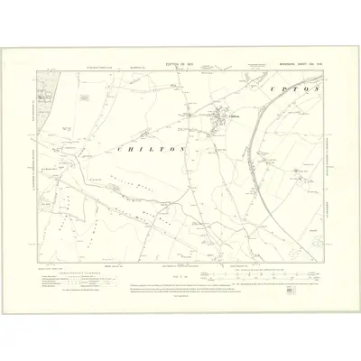1910 Map of Berkshire XXI.NW, 1913 Print