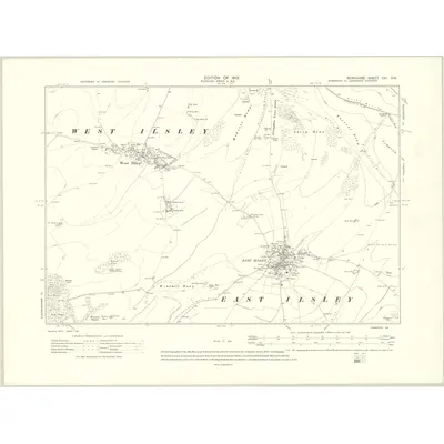 1910 Map of Berkshire XXI.SW, 1913 Print