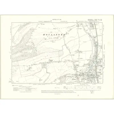 1910 Map of Berkshire XXII.SW, 1914 Print