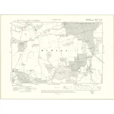 1910 Map of Berkshire XXIII.SE, 1913 Print