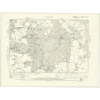 1923 Map of Berkshire XXIV.NE, 1926 Print