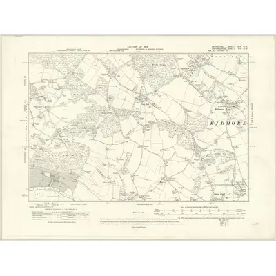 1910 Map of Berkshire XXIX.NW, 1914 Print