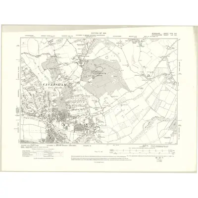 1910 Map of Berkshire XXIX.SE, 1914 Print