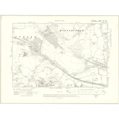 1910 Map of Berkshire XXIX.SW, 1914 Print