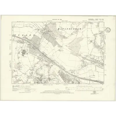1931 Map of Berkshire XXIX.SW, 1934 Print