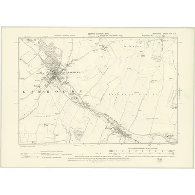 1898 Map of Berkshire XXV.NE, 1900 Print