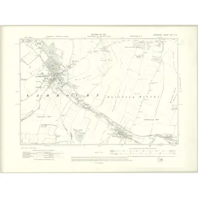 1909 Map of Berkshire XXV.NE, 1913 Print
