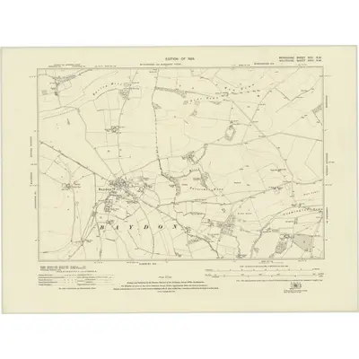 1910 Map of Berkshire XXV.NW, 1925 Print