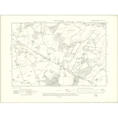 1909 Map of Berkshire XXV.SE, 1913 Print