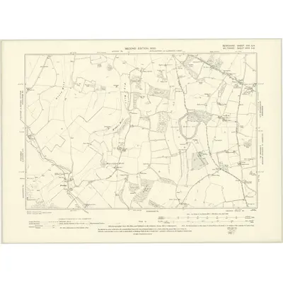 1898 Map of Berkshire XXV.SW, 1900 Print