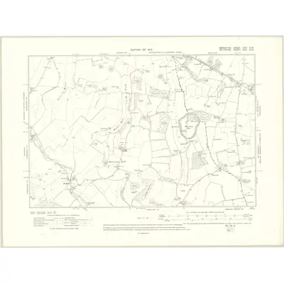 1909 Map of Berkshire XXV.SW, 1913 Print