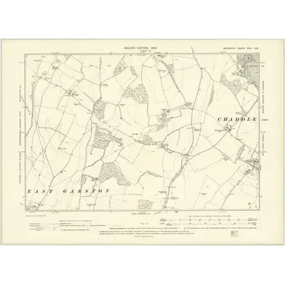 1898 Map of Berkshire XXVI.NW, 1900 Print